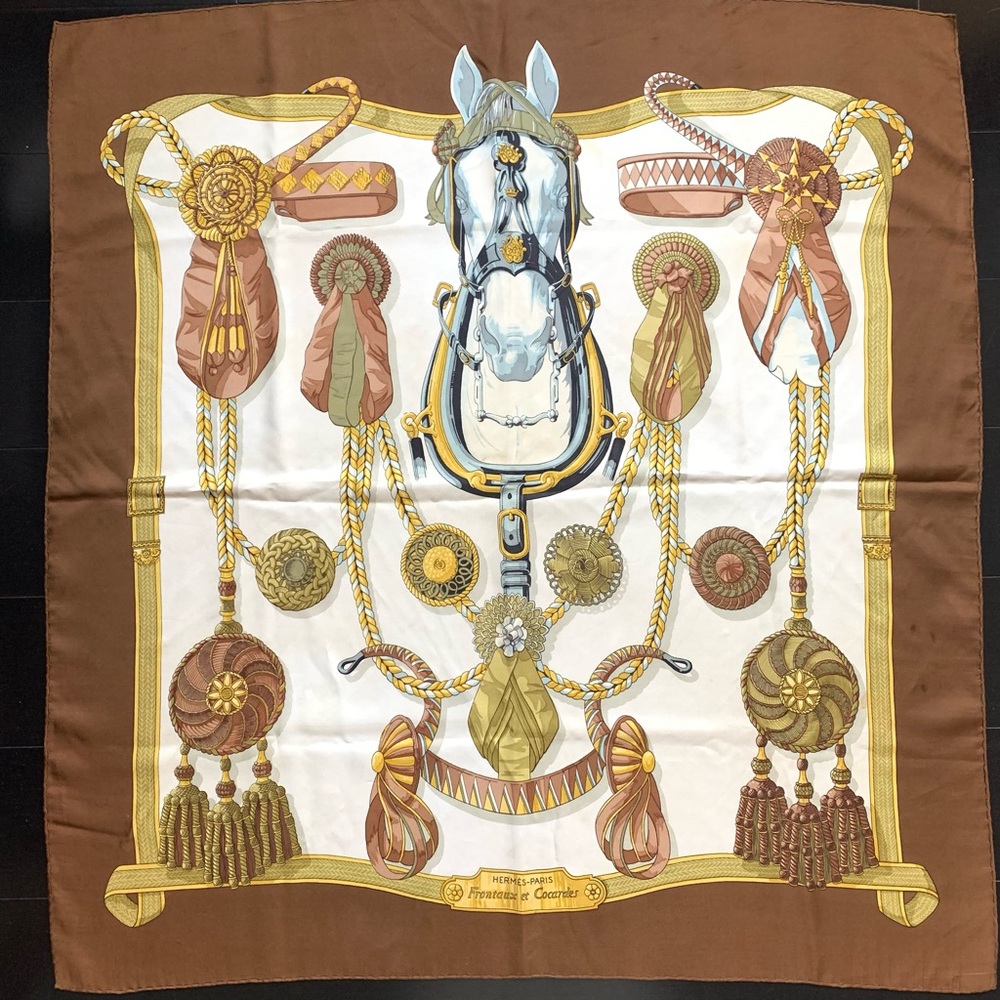 Vintage Hermes Silk Scarf with box